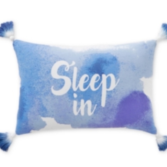 Sleep In 12" x 18" Graphic-Print Pillow - Blue - Picture 1 of 3
